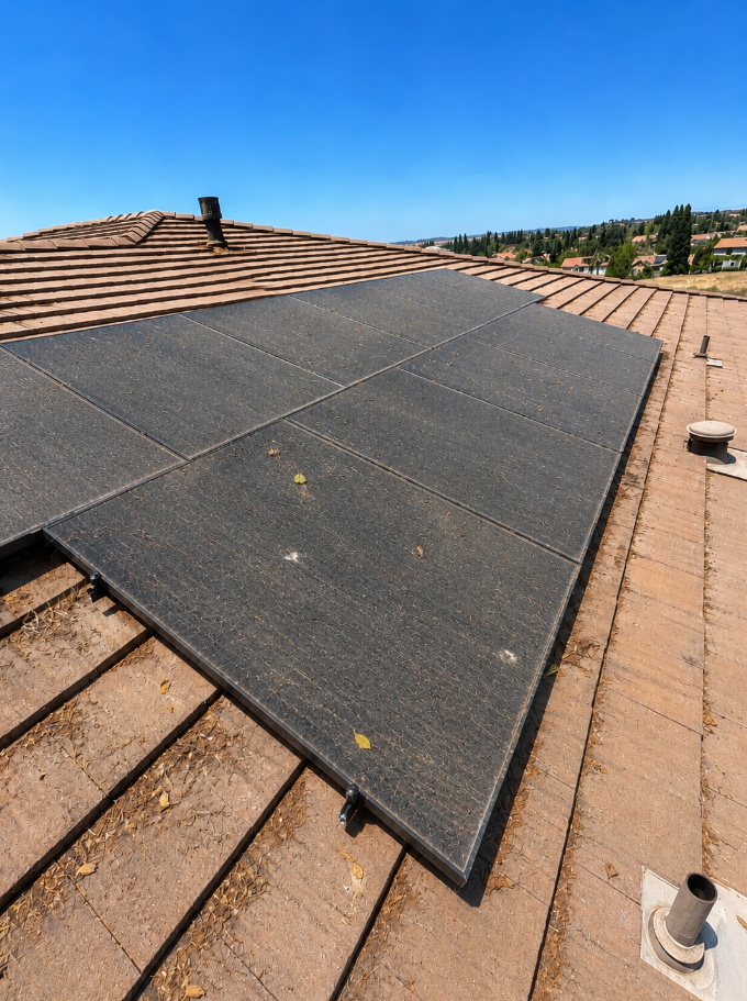 Solar Panel Cleaning before